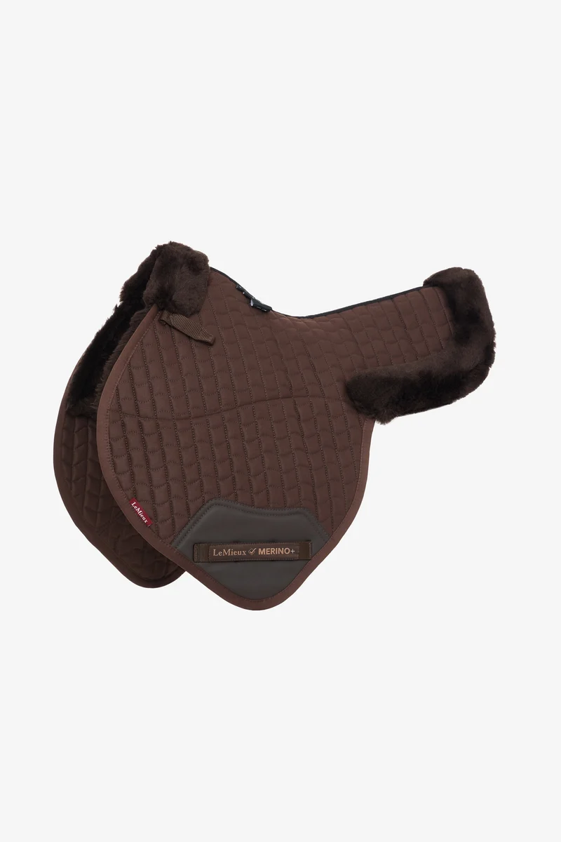 Merino+ Tapis de selle, demi-doublé Brown L