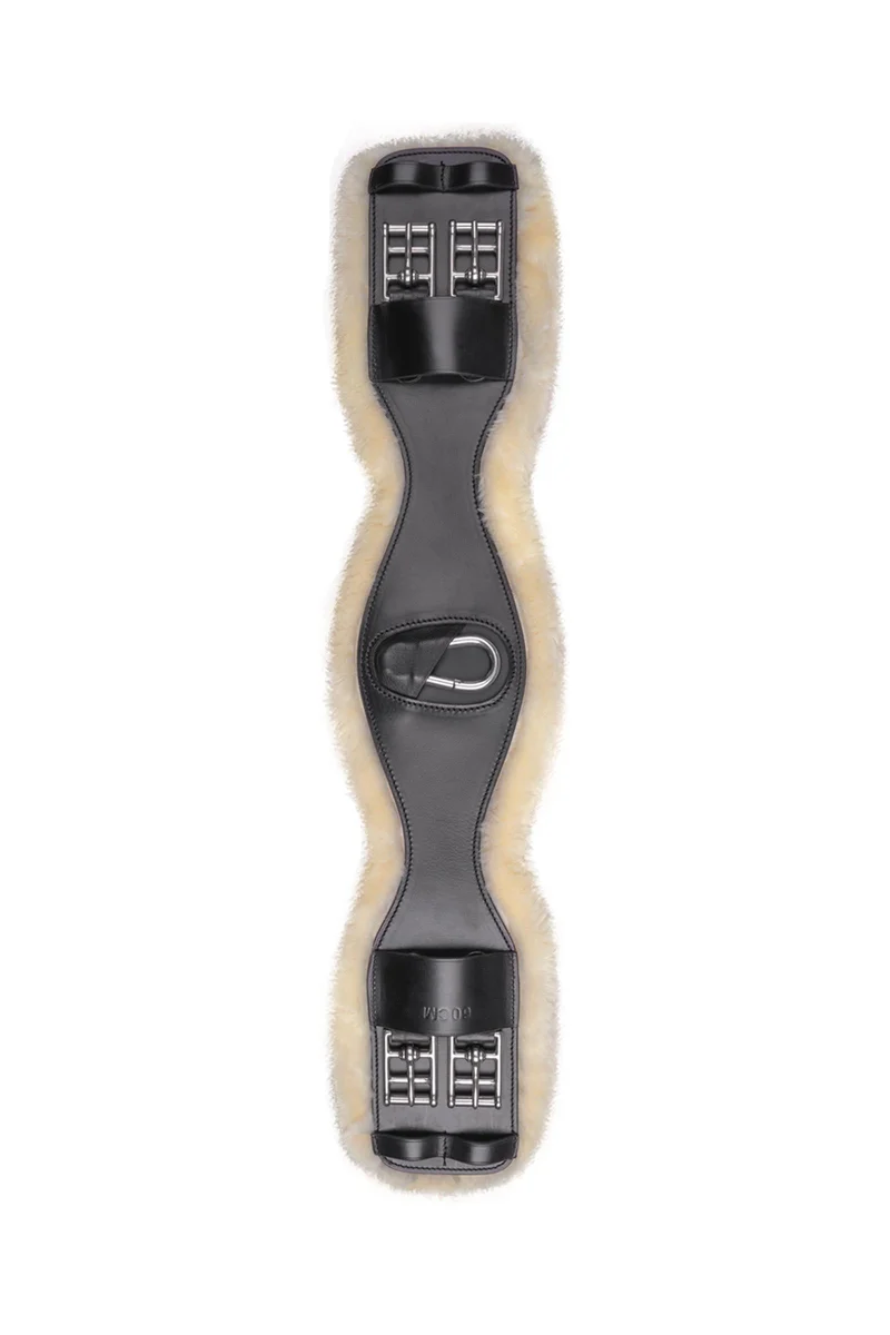 sangle en cuir avec laine Eco, courte Black 65 cm