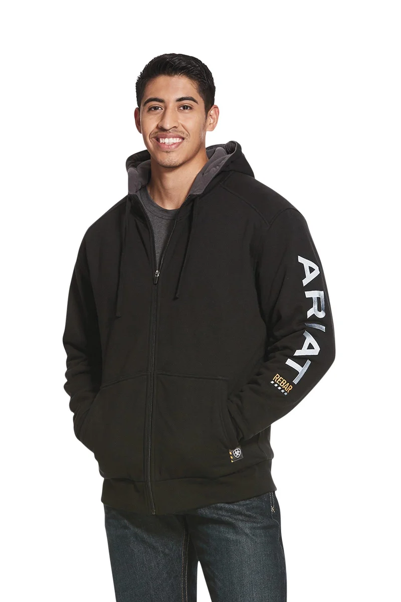 Sweat à capuche homme Rebar All-Weather zippé Black S