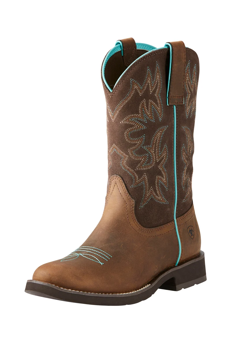 Delilah Round Toe bottes western pour femmes Distressed Brown 41