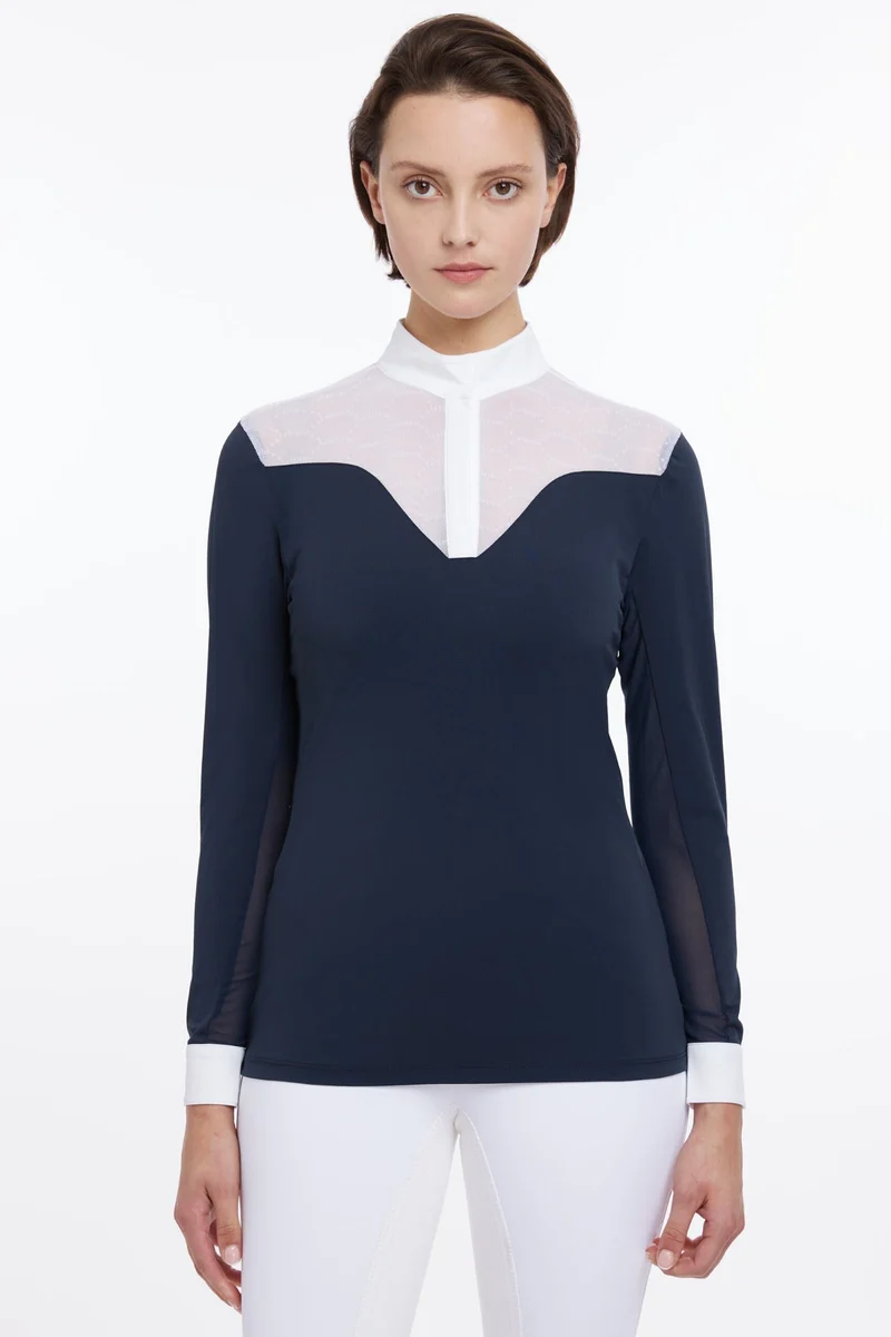 Emily chemise de concours à manches longues Navy 46
