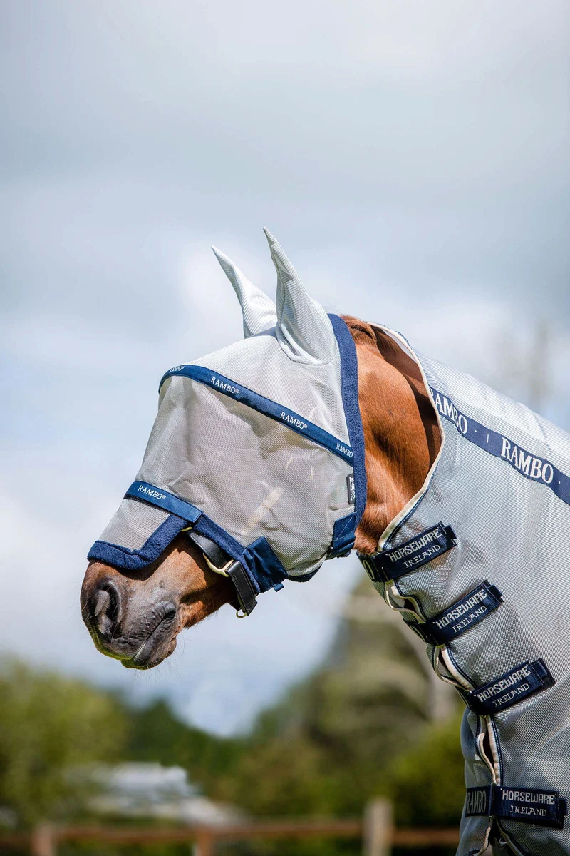 Masque anti-mouches Rambo Silver/Dark Blue C
