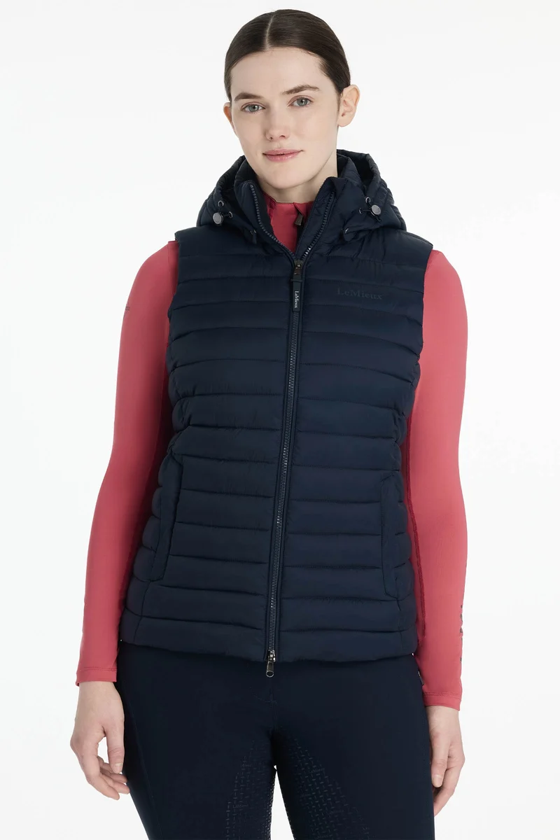 Rose gilet sans manches matelassé femme avec capuche Navy 44