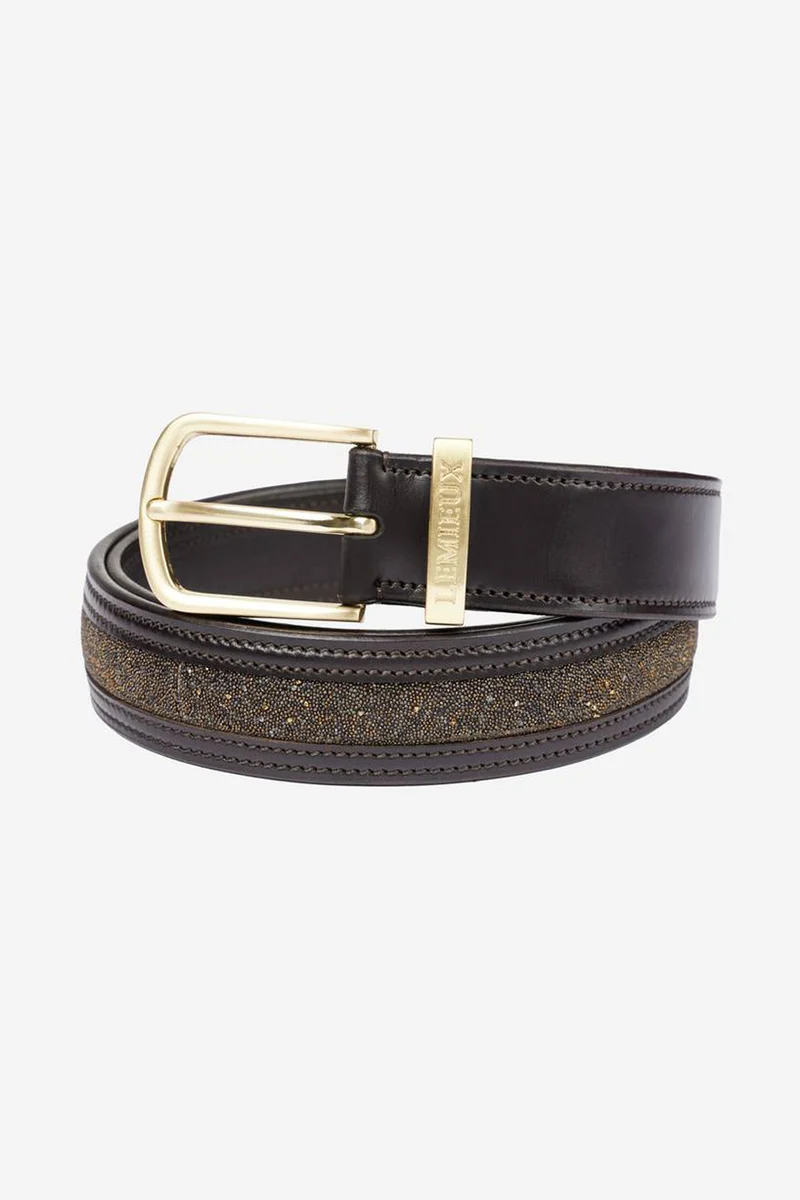 Ceinture à insert en cristal Brown L