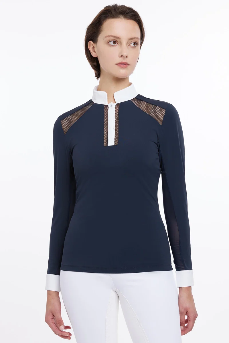 Camille chemise de concours femme à manches longues Navy 36