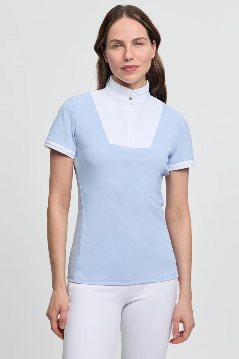 Sophia chemise de concours plissée à manches courtes Mist 36