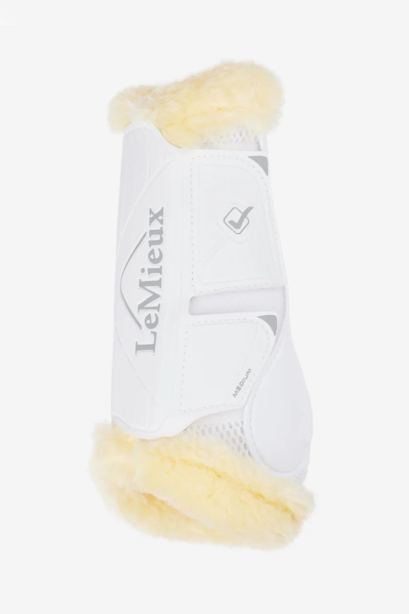 Motionflex guêtre de dressage avec bordure en polaire White/Natural L