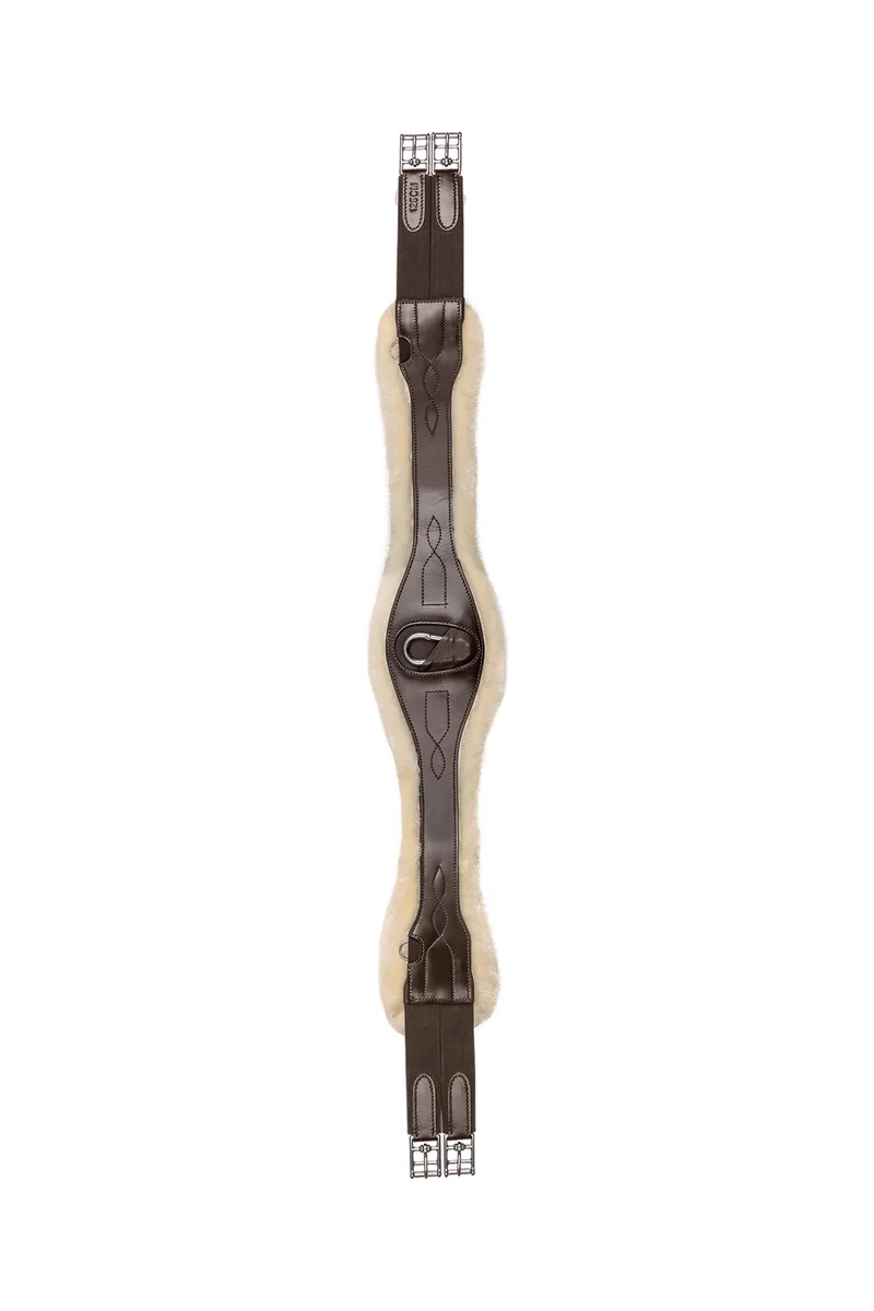sangle en cuir avec laine Eco, longue Brown 145 cm