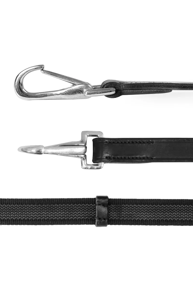 rênes antidérapantes avec mousquetons, 19 mm Black P