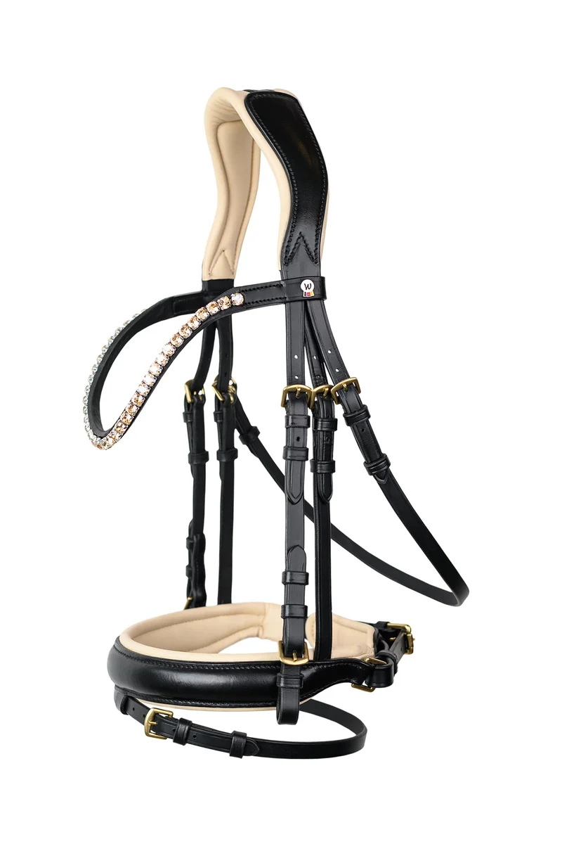 X-Line Ivory bride avec muserolle combinée pullback Black P