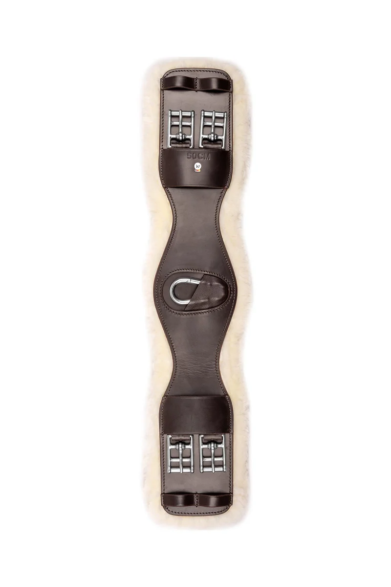 sangle en cuir avec laine Eco, courte Brown 80 cm