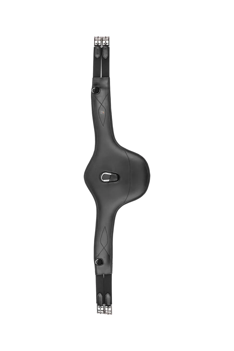 sangle en cuir avec bavette Black 120 cm