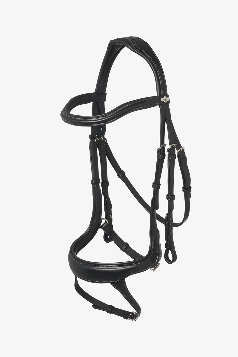Arika bridon à muserolle fendue Black/Silver X-Full