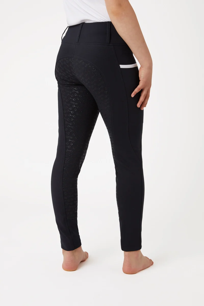 Leggings d'équitation taille haute silicone Lucinda, enfant Dark Navy 130