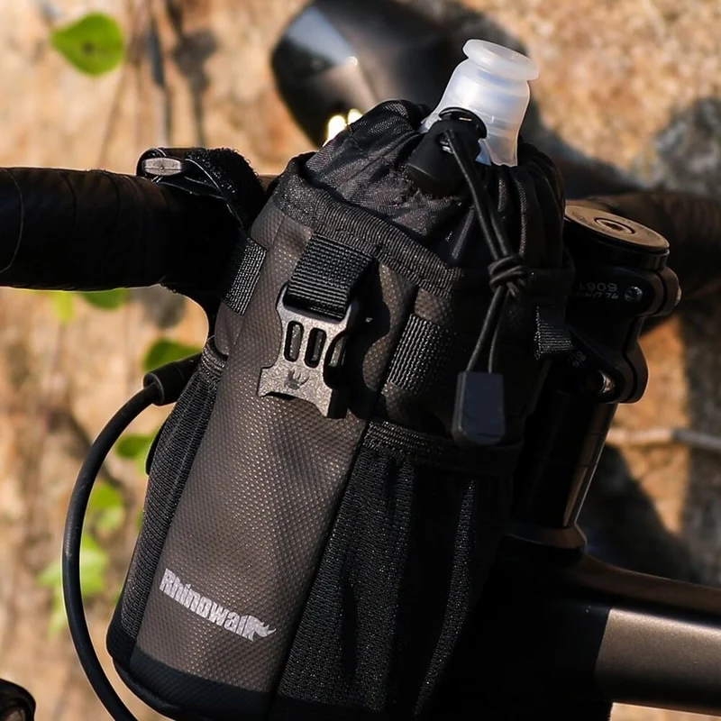BikeBottlePack™ | Sacoche guidon vélo porte-bouteille isotherme avec poche de rangement