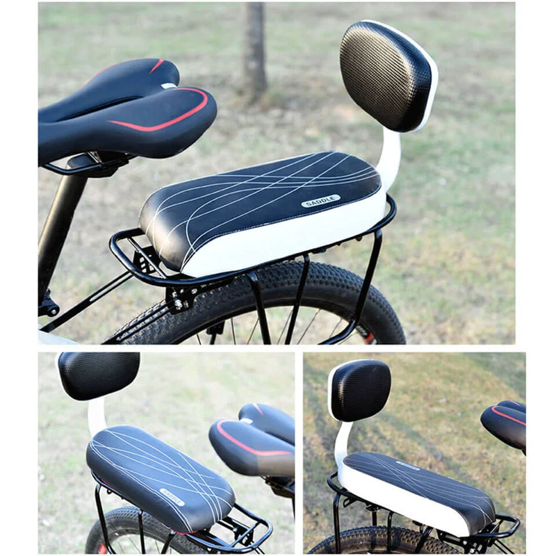 BackRestPlus™ | Siege enfant velo arrière avec dossier confortable et assise sécurisée