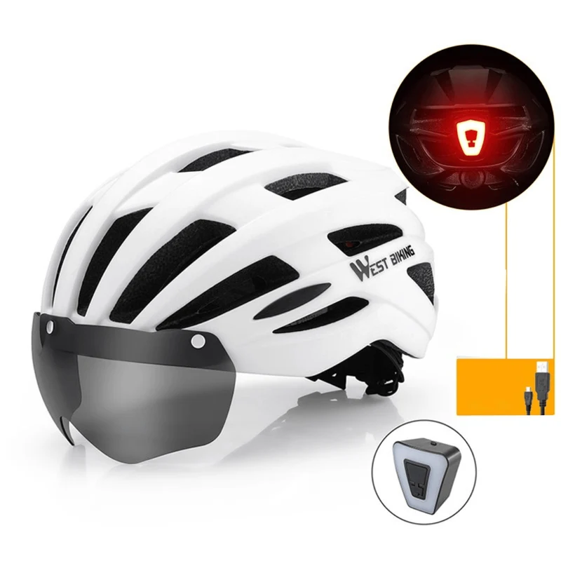 LightGuardHelmet™ | Casque velo avec visière magnétique et feu arrière intégré pour une protection complète