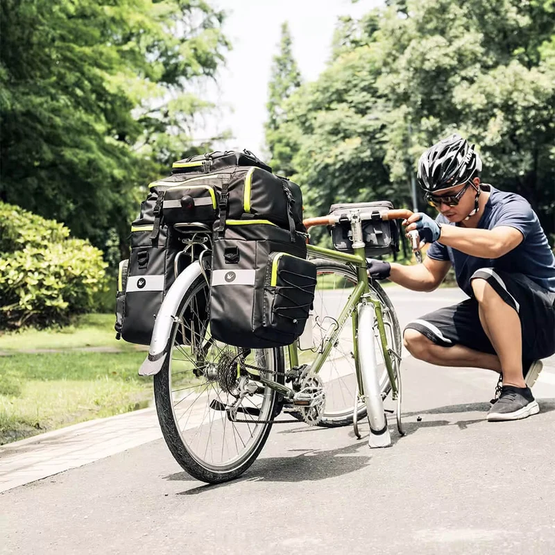 ProofRearRackPack™ | Sacoche velo porte bagage 3 en 1 grande capacité 65L et étanche