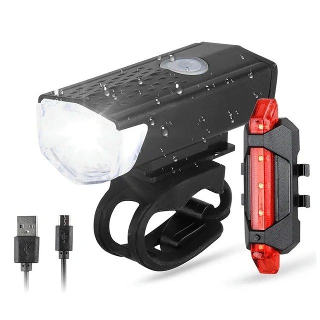 BrightBikeLight™ | Eclairage velo rechargeable USB avec feu arrière inclus