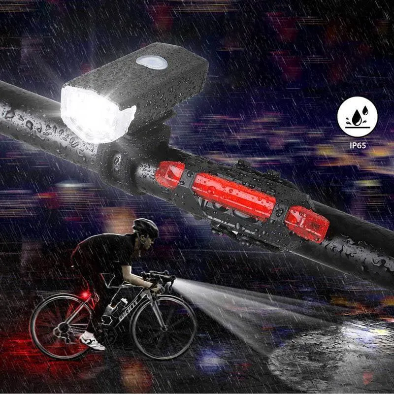 BrightBikeLight™ | Eclairage velo rechargeable USB avec feu arrière inclus