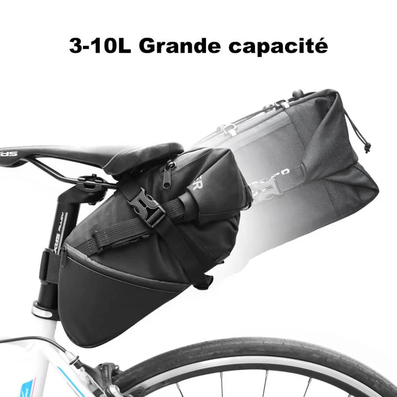 RearPack™ | Sacoche de selle 10L résistante avec attache pour feu arrière