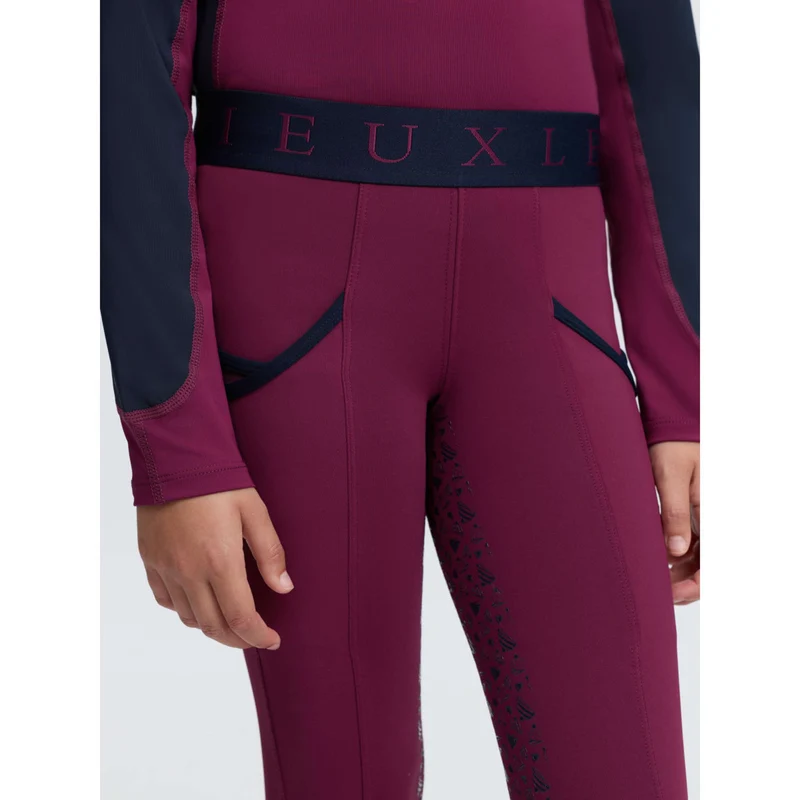 LeMieux Legging d'Équitation Kids Full Grip Blackberry