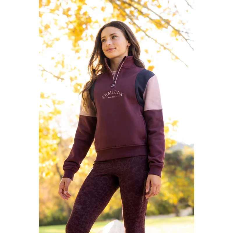 LeMieux Pull Viola Quarter Zip Kids Bramble
