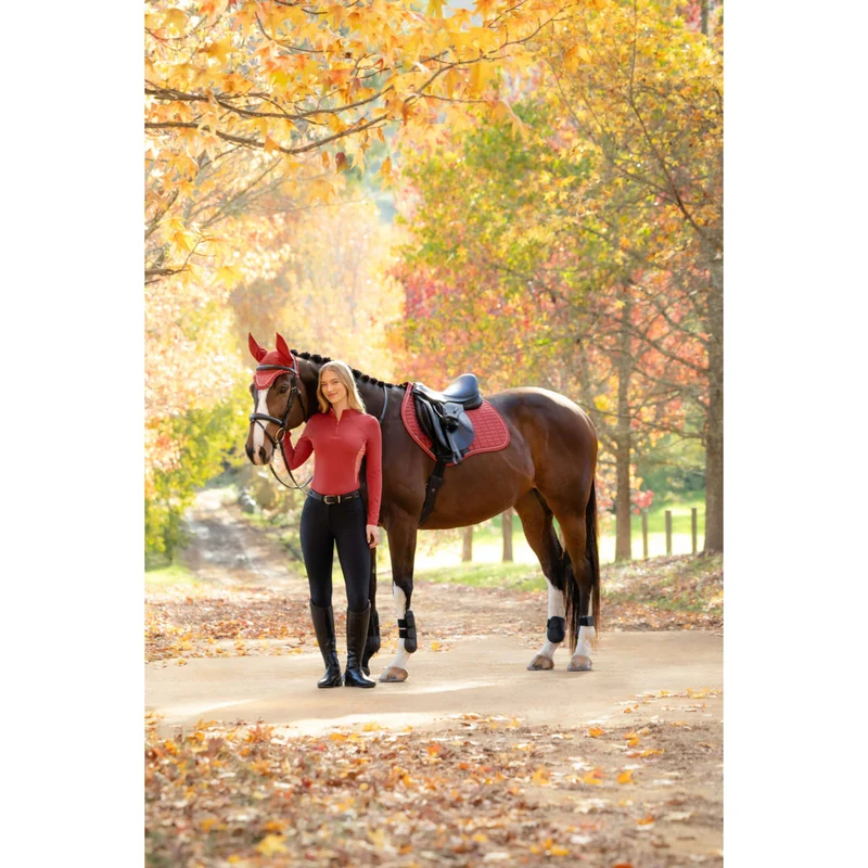 LeMieux Tapis de Selle Suede Close Contact Square de Saut Russet