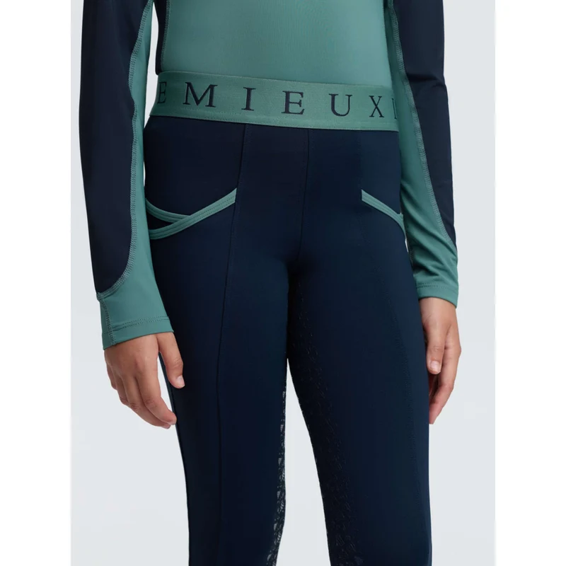 LeMieux Legging d'Équitation Kids Full Grip Navy/Aloe