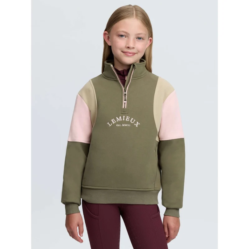 LeMieux Pull Viola Quarter Zip Kids Willow Green