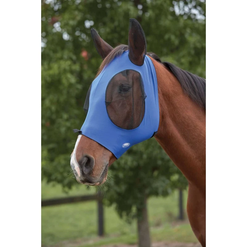 WeatherBeeta Masque Anti-Mouches Deluxe Stretch Bug avec Oreilles Bleu royal/Noir