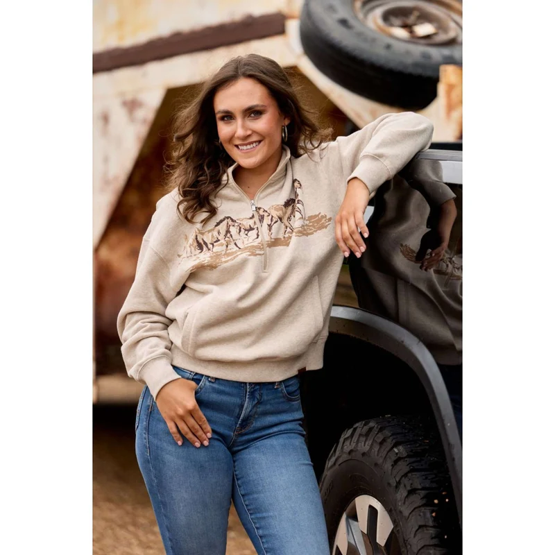 Ariat Pull-over Running Wild Femme Écru