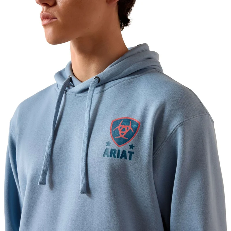 Ariat Pull Freedom Eagle Hommes Denim clair