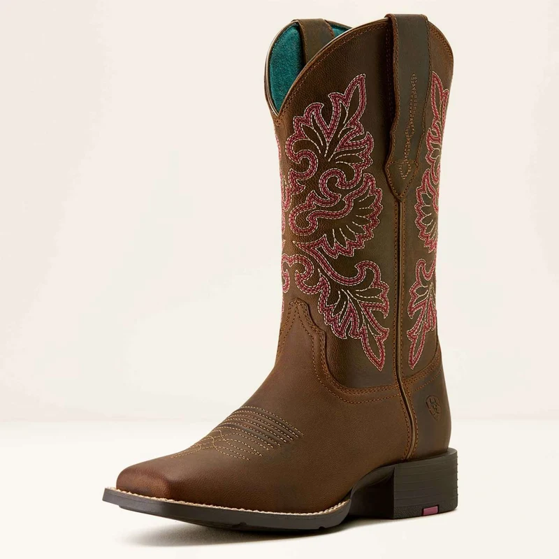Ariat Bottes Western Round Up Wide Square Toe Sassy Brown