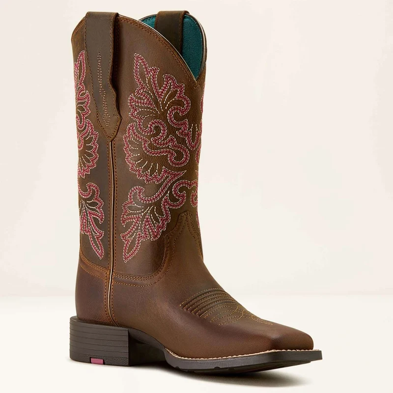 Ariat Bottes Western Round Up Wide Square Toe Sassy Brown