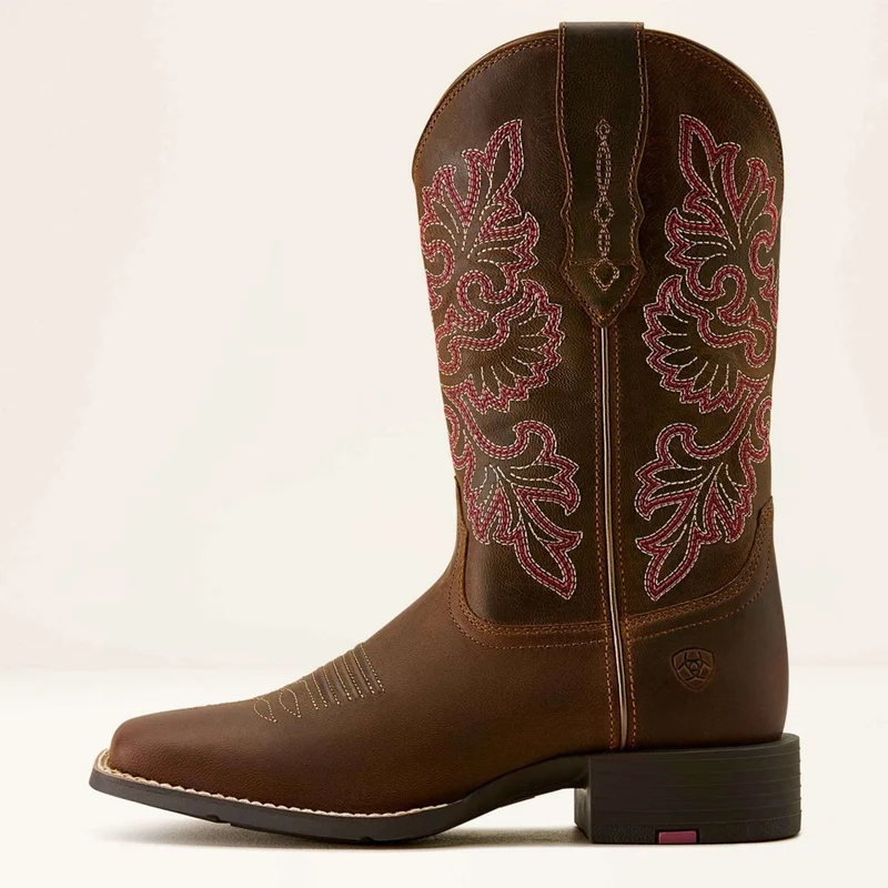 Ariat Bottes Western Round Up Wide Square Toe Sassy Brown