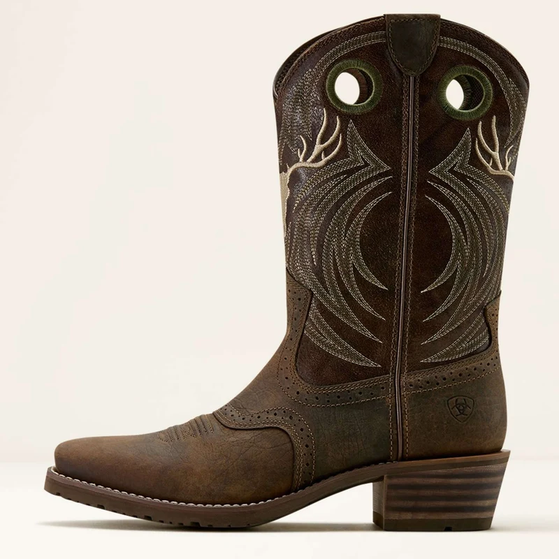 Ariat Bottes Western Hybrid Roughstock Antler Hommes Wild Taupe/Espresso