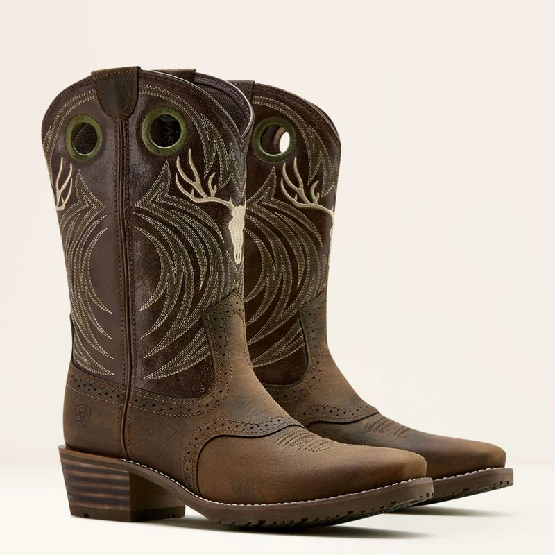 Ariat Bottes Western Hybrid Roughstock Antler Hommes Wild Taupe/Espresso