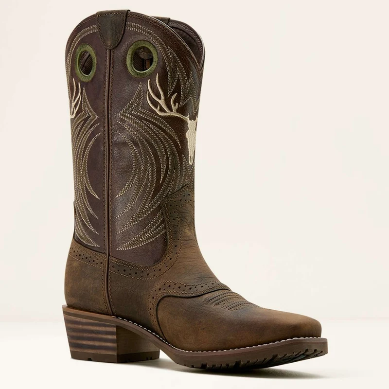 Ariat Bottes Western Hybrid Roughstock Antler Hommes Wild Taupe/Espresso