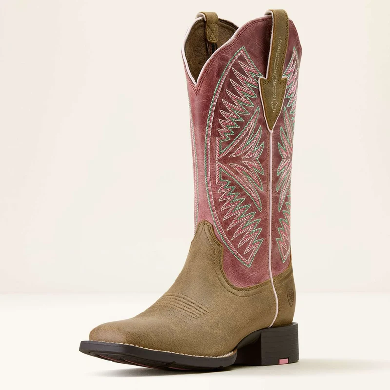Ariat Bottes Western Round Up Ruidoso Femme Brown Bomber/Dusty Rose