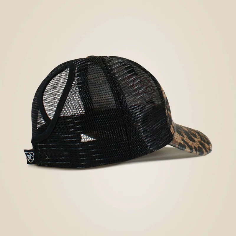 Ariat Casquette Embellished Logo Cheetah Print Femme Noir