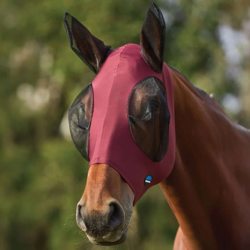WeatherBeeta Masque Anti-Mouches ComFiTec Stretch avec Oreilles Bordeaux/Noir