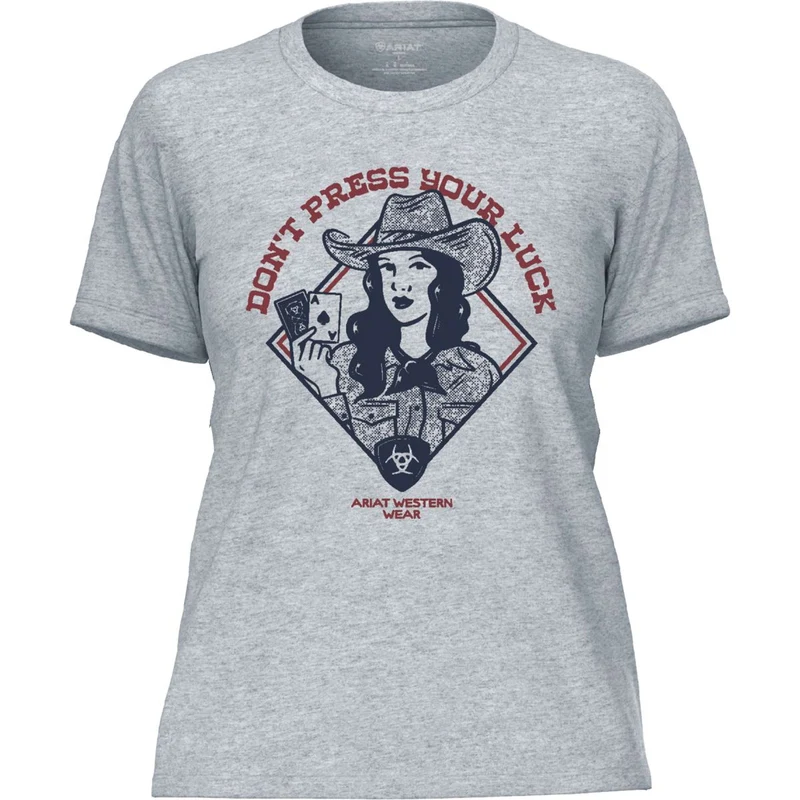 Ariat T-Shirt Don't Press Your Luck Femme Ice Blue