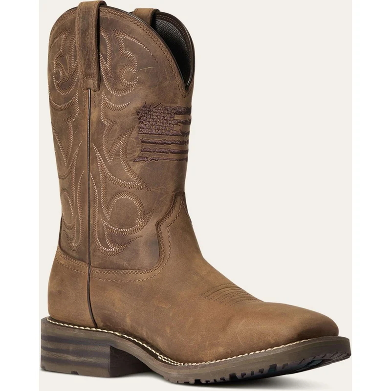 Ariat Western Boots Hybrid Patriot H2O Hommes Distressed Brown