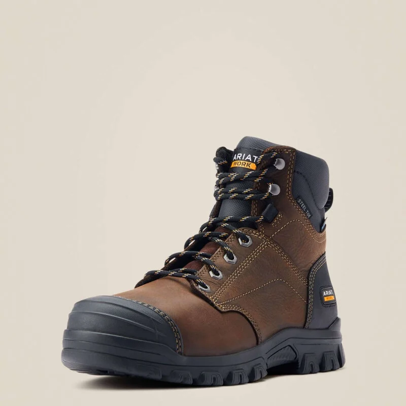 Ariat Chaussures d’extérieur Treadfast Waterproof Steel Toe Hommes Marron foncé