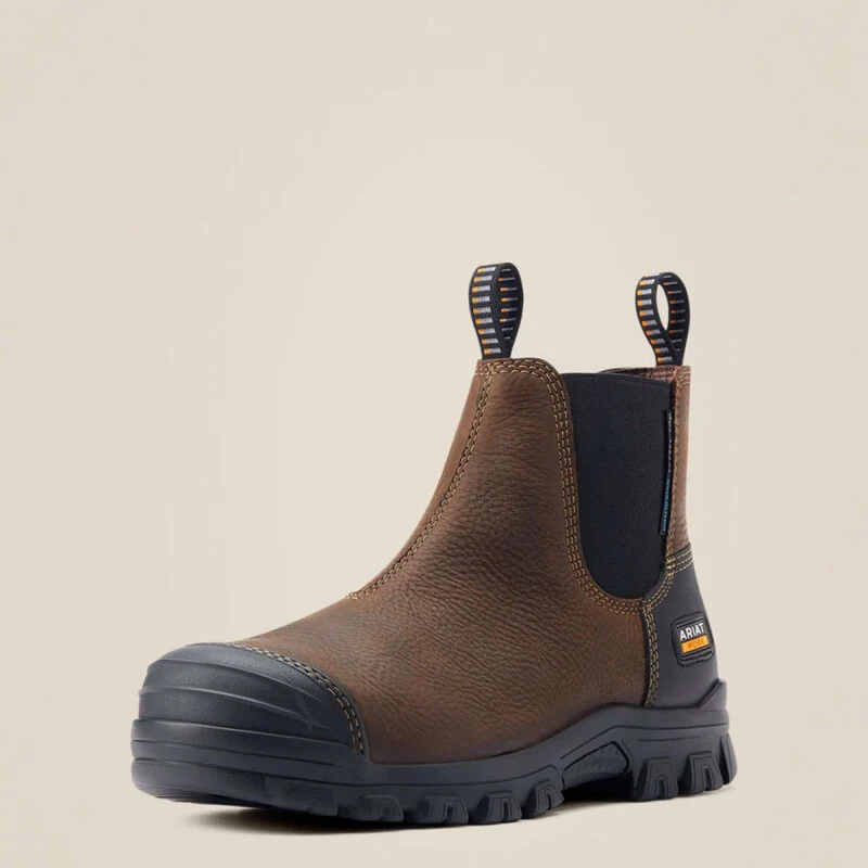 Ariat Jodhpurs Treadfast Chelsea Waterproof Steel Toe Hommes Marron foncé