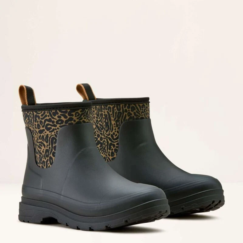 Ariat Bottes de pluie Kelmarsh Shortie Femme Black/Ocelot Print