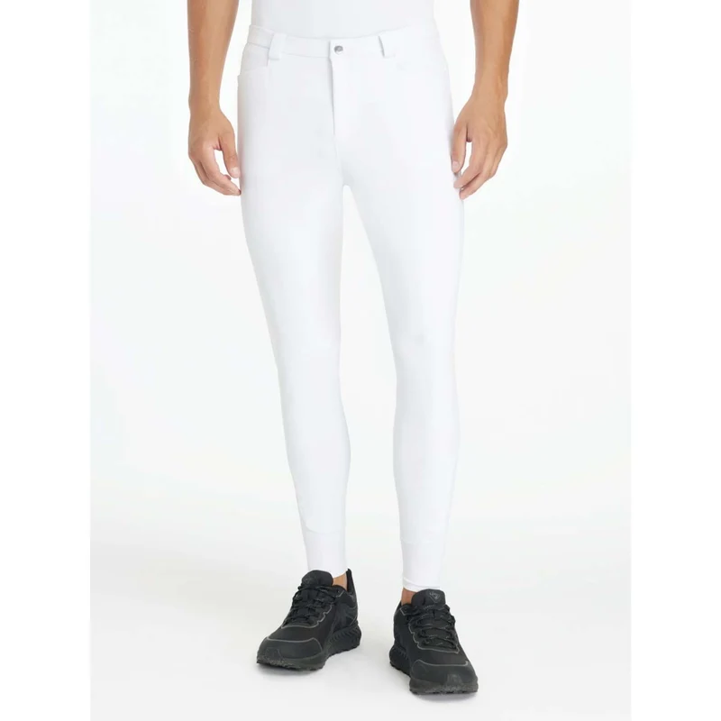 LeMieux Pantalon d'Équitation Sports Full Grip Hommes Blanc