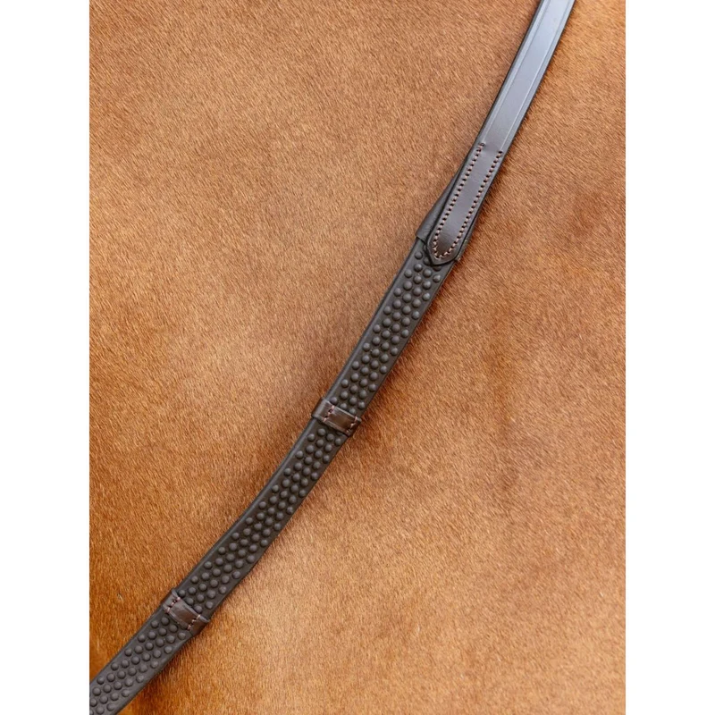 LeMieux Rênes Soft Rubber with Stoppers Havana/Brass