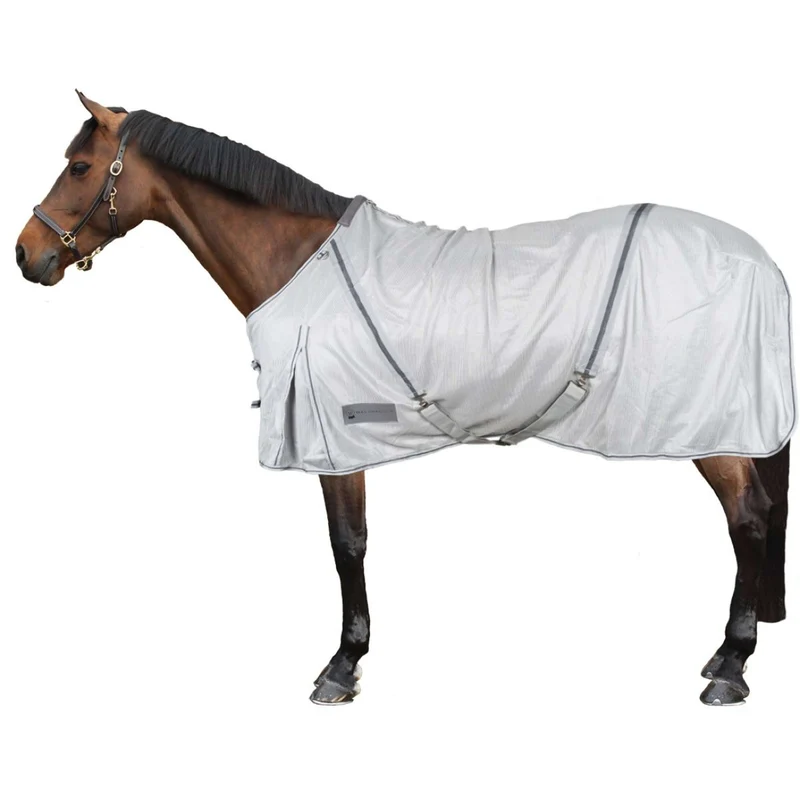 Waldhausen Couverture Anti-Mouches Protect avec Cou Indépendant Gris argenté/Gris